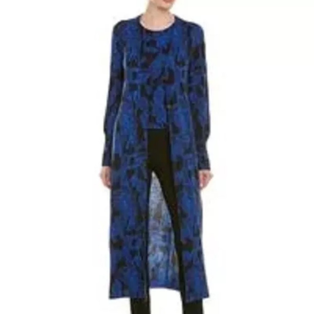 Escada -  Blue and Black Long Cardigan / Sweater Dress size XL